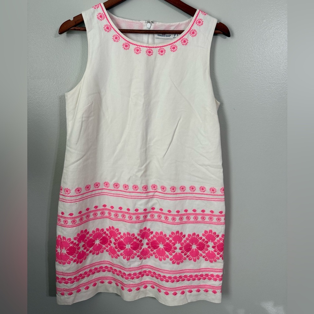 Vineyard Vines Cream and Pink Floral Mini Dress